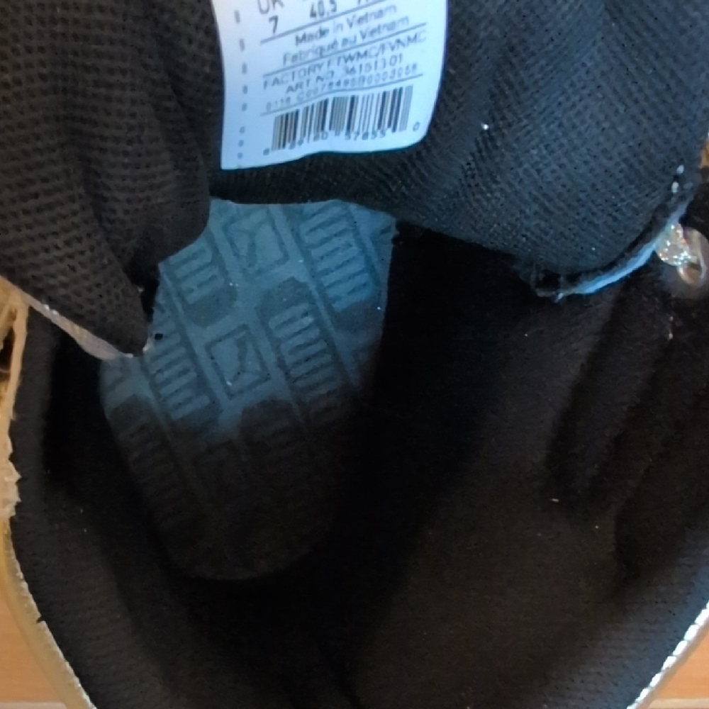 Puma, Sky, Leather, Metallic Gold Sneakers, High Tops, Size 9.5 - Picture 7 of 7